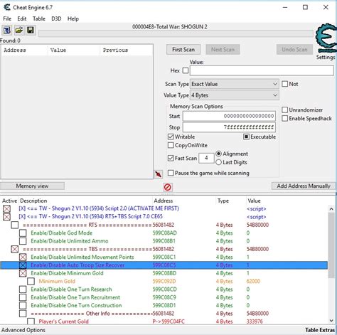 total war shogun 2 cheat table